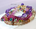 Solid Gold 14K Tourmaline Bracelet, Multi Tourmaline Finest Quality Beaded Bracelet