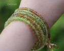 Grossular Garnet Multi Layered Bracelet, Green Garnet Double Layered Necklace, Long Necklace, 3 in 1, One of a Kind