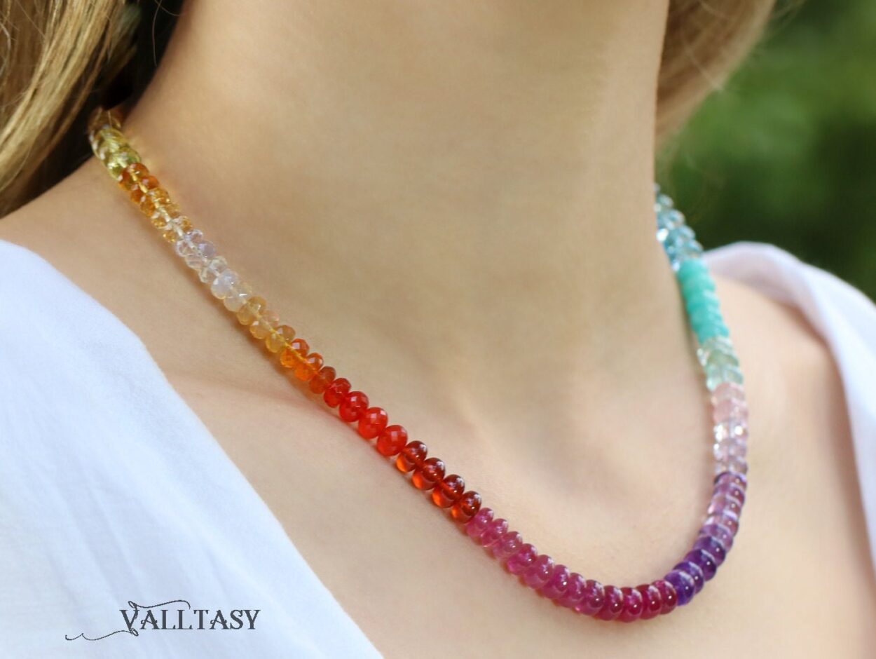 Exquisite gemstone bead necklaces by Natalie Barney