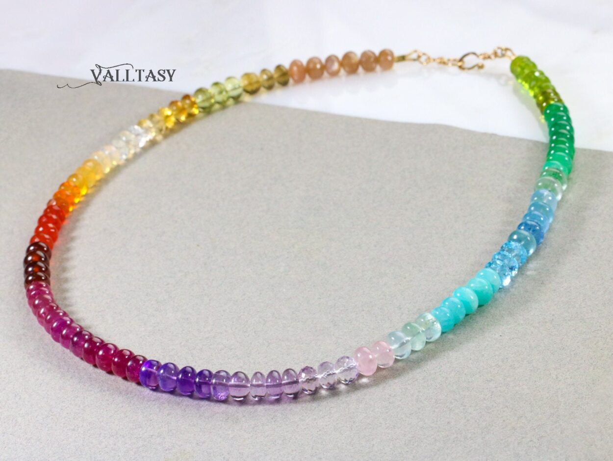 Glass Beaded Necklace Colourful, Y2k, Rainbow Beaded Necklace, Handmade,  Beads - Etsy