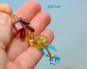 Solid Gold 14K Multi Gemstone Earrings, Colorful Precious Rainbow Earrings, One of a Kind