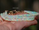 Ethiopian Opal Multi Strand Bracelet in Gold Filled, Three strands layered Opal Bracelet, One of a Kind