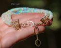 Ethiopian Opal Multi Strand Bracelet in Gold Filled, Three strands layered Opal Bracelet, One of a Kind