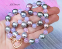 Solid Gold 14K Silk Knotted Tahitian Pearl and Scorolite Necklace, One of a Kind