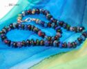 Solid Gold 14K Silk Knotted Black Opal Necklace, One of a Kind