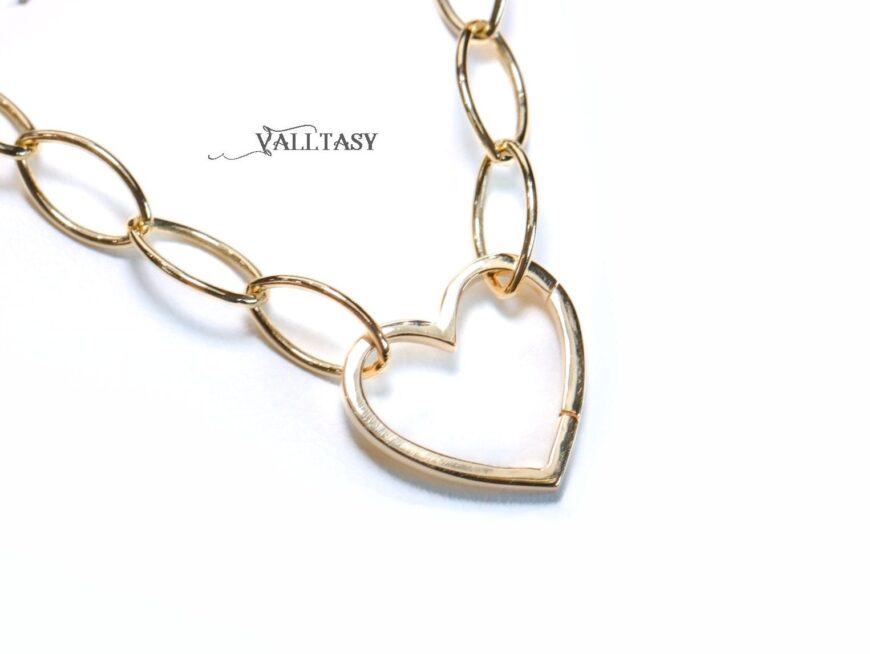 Solid Gold 14K Heart Connector