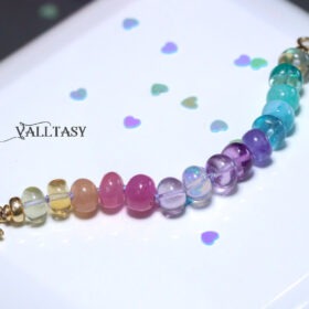 The Pastel Extender – Solid Gold 14K Silk Knotted Pastel Gemstone Extender for Bracelets and Necklaces