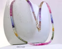 Vibrant Multi Sapphire Necklace in 14K Solid Gold, Genuine Multi Sapphire Beaded Necklace