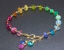 The Rainbow Day Bracelet – Rainbow Precious Gemstone Wire Wrapped Bracelet in Sterling Silver