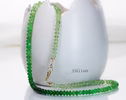 14K Solid Gold Tsavorite Beaded Necklace, Ombre Emerald Green Gemstone Necklace
