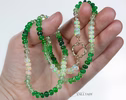 Solid Gold 14K Silk Knotted Emerald Green Tsavorite and Ethiopian Opal Gemstone Necklace