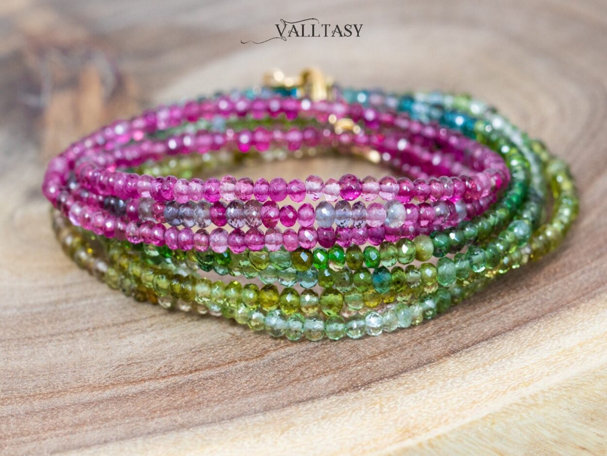 8mm Super High Quality Natural Rainbow Tourmaline Beads Bracelet 15 Grams |  eBay