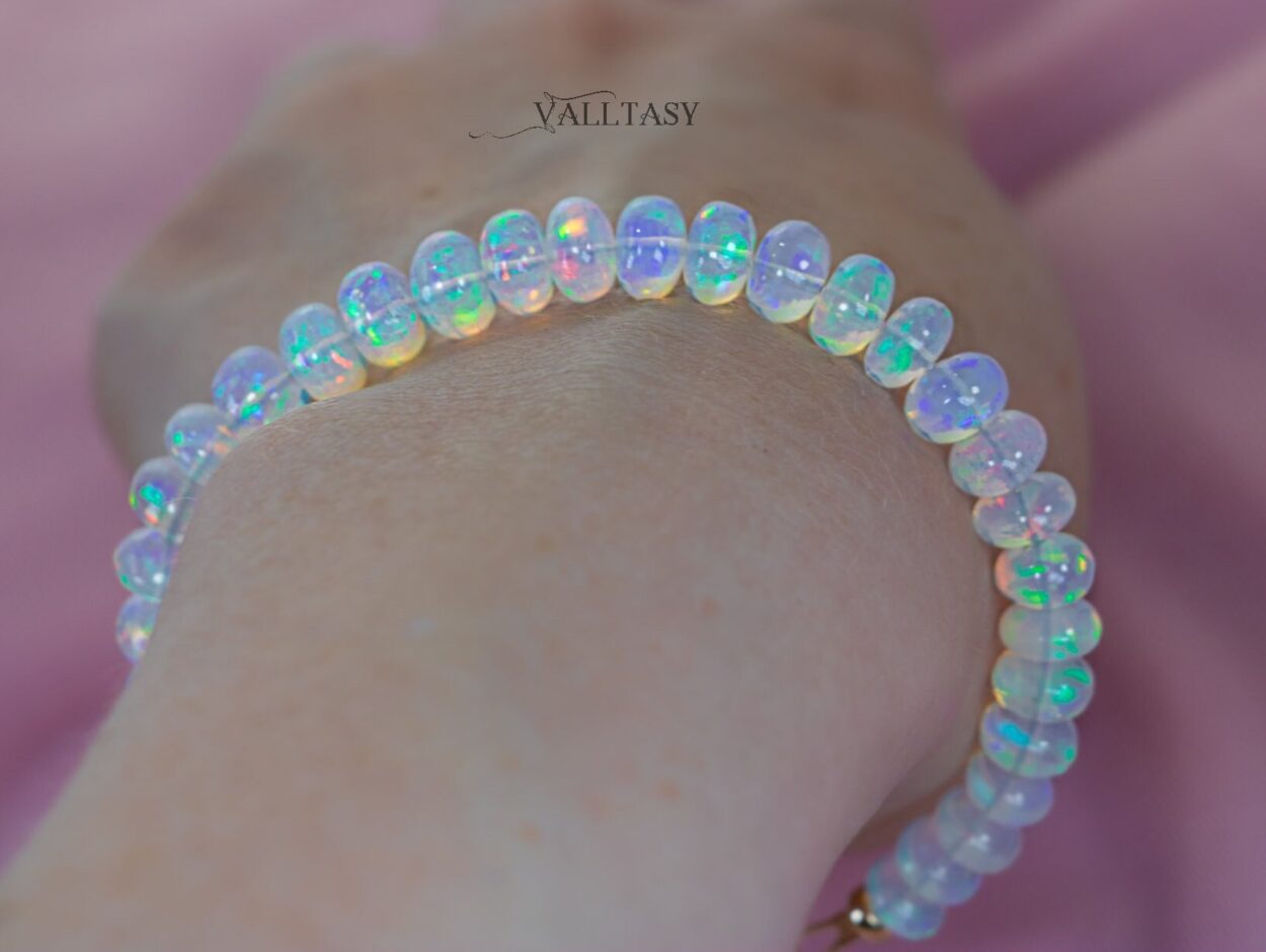 14k Solid YWR Gold 5mm Ethiopian Fire Smooth Opal Beads Bracelet CUSTOMIZE  – BOCHELLI JEWELRY