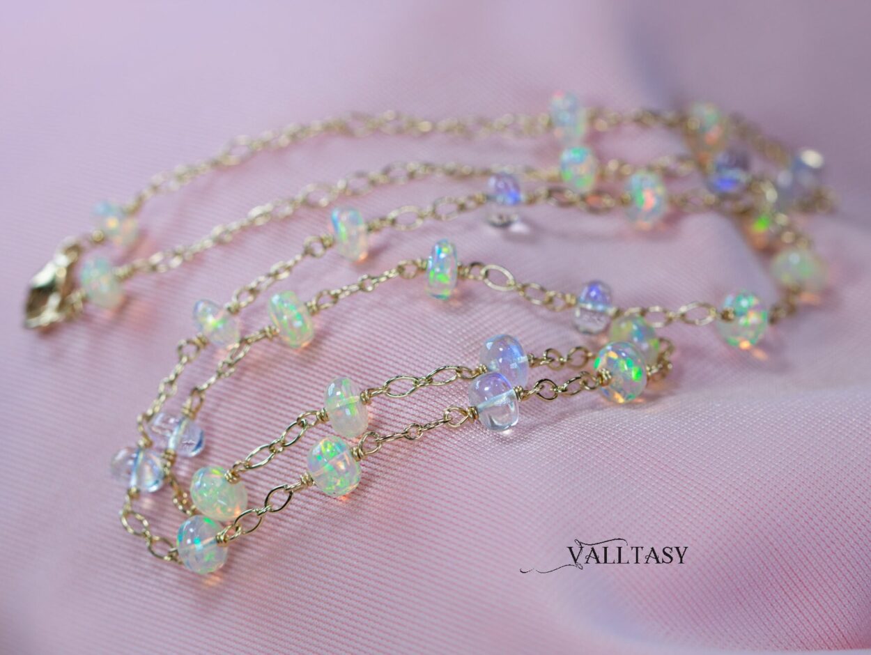 rainbow opal beads opal stone opal jewelry opal gem real opal necklace  NP-1632