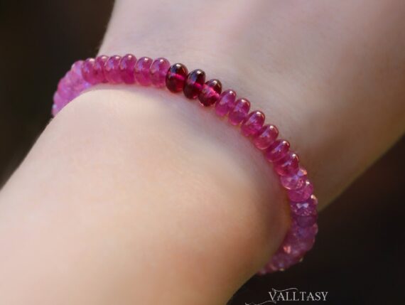 Pink Sapphire and Rhodolite Garnet Bracelet