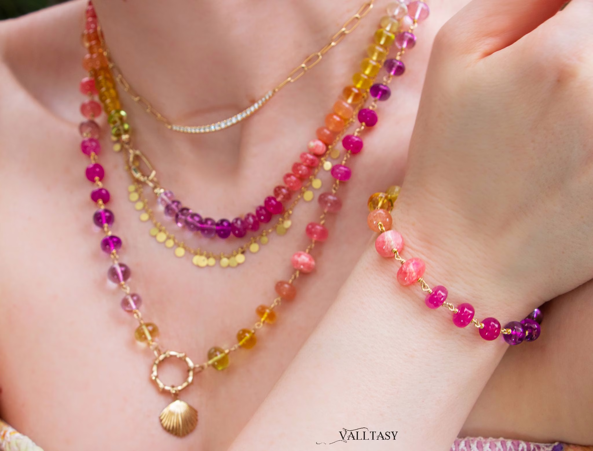 Gemstone jewelry set.