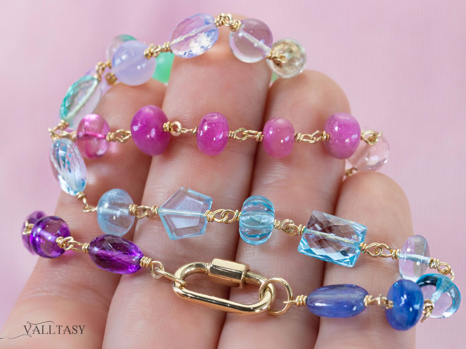 Pastel gemstone necklace