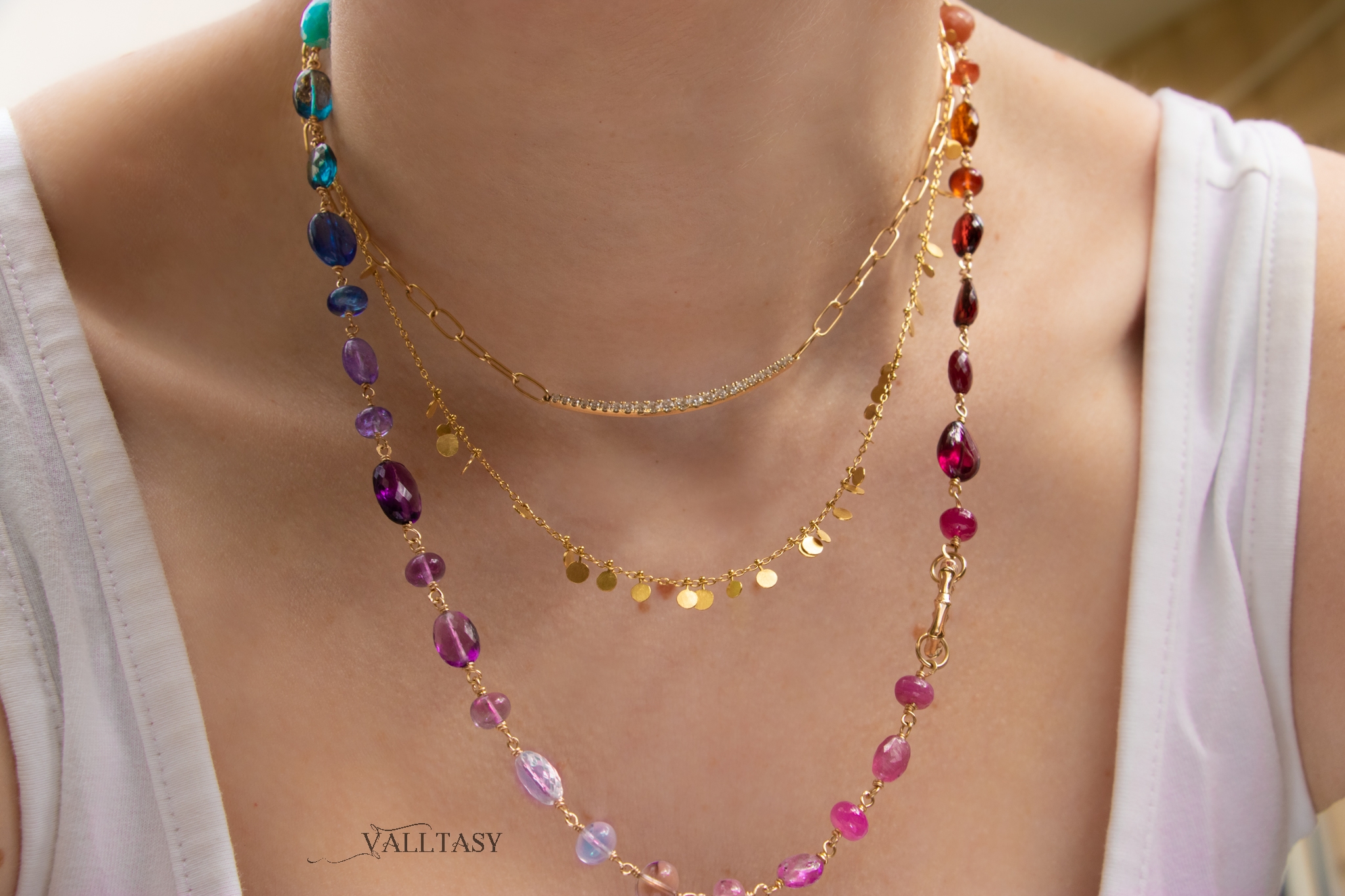 Rainbow gemmy necklace