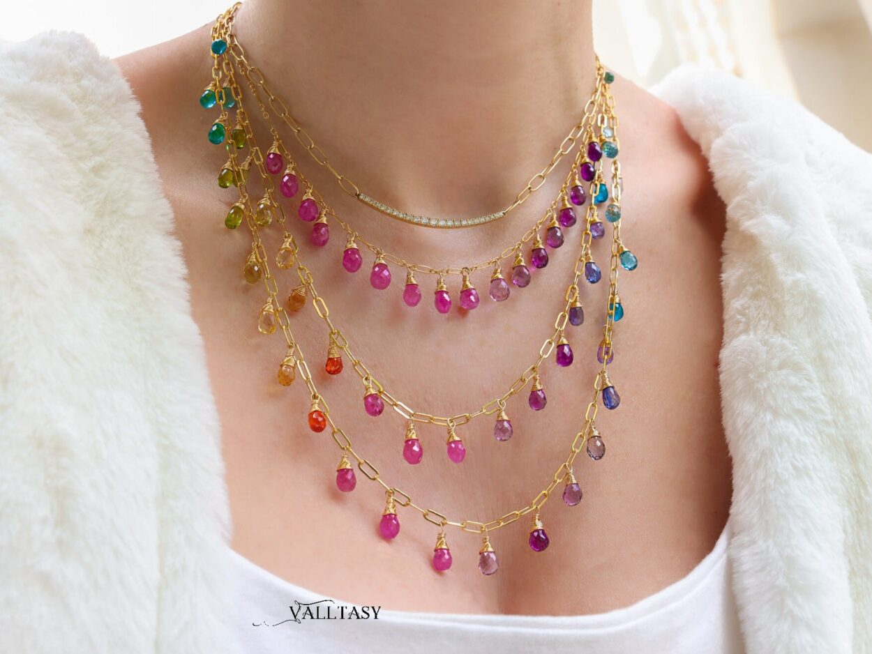 Freshwater Pearl and Gemstones Necklace – Jiya Jewellery