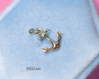 Solid Gold 14K Anchor Charm