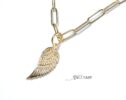 Solid Gold 14K Angel Wing Charm