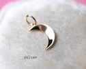 Solid Gold 14K Crescent Charm, Half Moon Charm