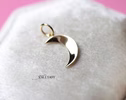 Solid Gold 14K Crescent Charm, Half Moon Charm