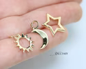 Solid Gold 14K Crescent Charm, Half Moon Charm