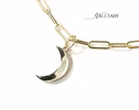 Solid Gold 14K Crescent Charm, Half Moon Charm