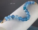 Solid Gold 14K Silk Knotted Aquamarine Bracelet, Statement Blue Gemstone Bracelet, One of a Kind