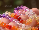 Solid Gold 14K Silk Knotted Mexican Fire Opal and Pink Sapphire Necklace with Diamonds