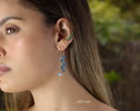 Solid Gold 14K Emerald Stud Earrings, Zambian Emerald Earrings, Crawler Earrings