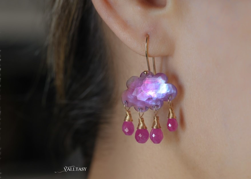Pink Amethyst and Sapphire Clouds