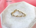 - Solid Gold 14K Cloud Connector, Charm Holder, Push Lock