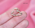 - Solid Gold 14K Cloud Connector, Charm Holder, Push Lock