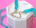 - Solid Gold 14K Cloud Connector, Charm Holder, Push Lock