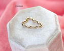 - Solid Gold 14K Cloud Connector, Charm Holder, Push Lock