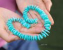 Solid Gold 14K Peruvian Amazonite and Apatite Necklace, Aqua Blue Gemstone Beaded Necklace