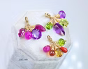 - Solid Gold 14K Pink Sapphire and Pink Tourmaline Charm with a Lobster Clasp