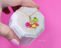 - Solid Gold 14K Multi Gemstone Charm with a Lobster Clasp