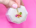 - Solid Gold 14K Multi Gemstone Charm with a Lobster Clasp