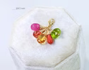 - Solid Gold 14K Multi Gemstone Charm with a Lobster Clasp