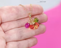 - Solid Gold 14K Multi Gemstone Charm with a Lobster Clasp