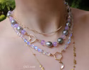 Solid Gold 14K Silk Knotted Rainbow Moonstone Necklace