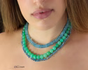 Solid Gold 14K Chrysoprase Sphere Beaded Gemstone Necklace, One of a Kind