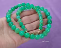 Solid Gold 14K Chrysoprase Sphere Beaded Gemstone Necklace, One of a Kind