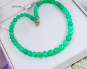 Solid Gold 14K Chrysoprase Sphere Beaded Gemstone Necklace, One of a Kind