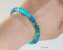 Solid Gold 14K Turquoise Bracelet, Aqua Blue Gemstone Bracelet with Turquoise, Grandidierite and Apatite