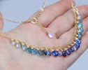 Blue Gemstone Gradated Necklace with Kyanite, Aquamarine and Topaz