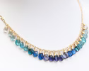 Blue Gemstone Gradated Necklace with Kyanite, Aquamarine and Topaz